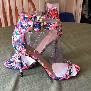 just fab floral ankle strap sandals